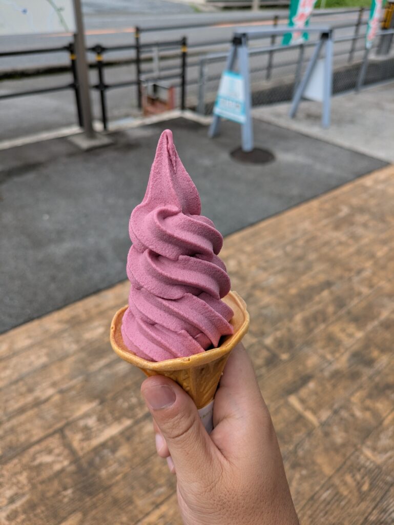 道の駅あらエッさで食べたソフトクリーム
