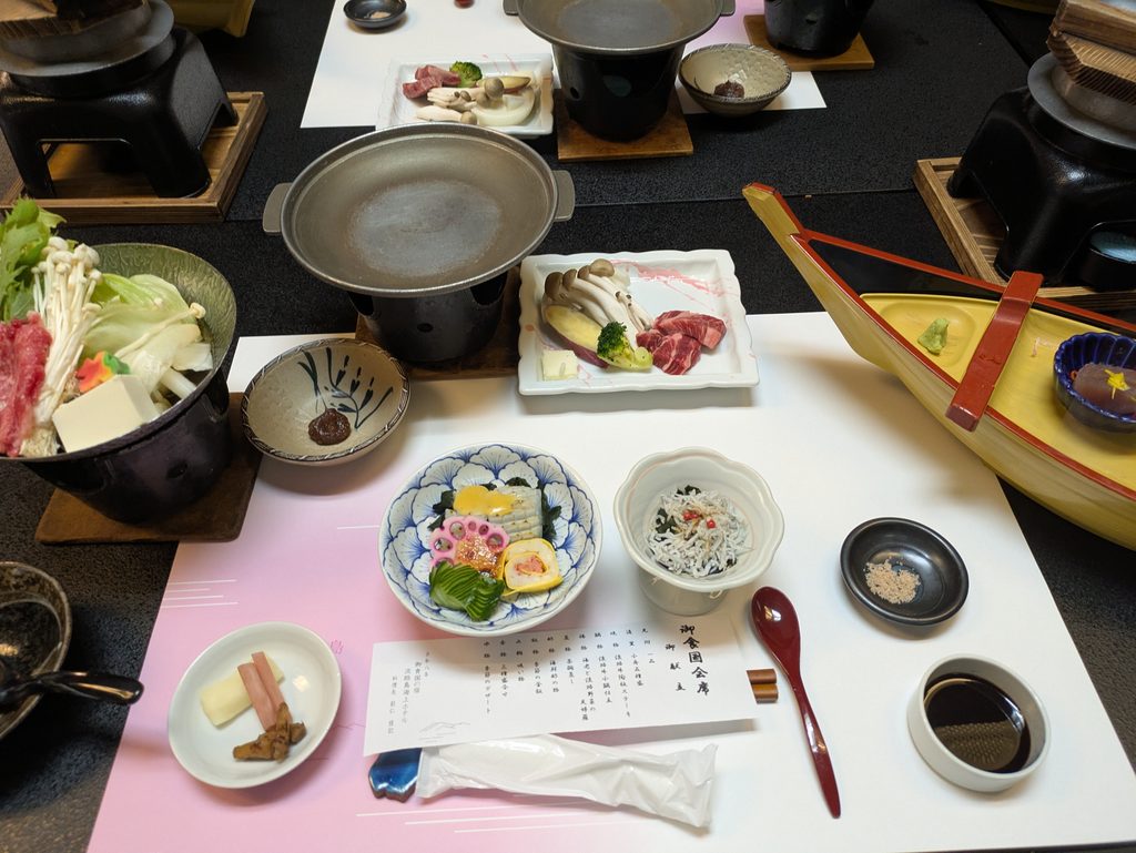ホテル海上の夕食で出された和食料理